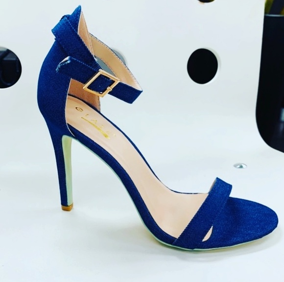 Glaze Shoes - Glaze Denim High Heel Sandals 1 Left Size 10!